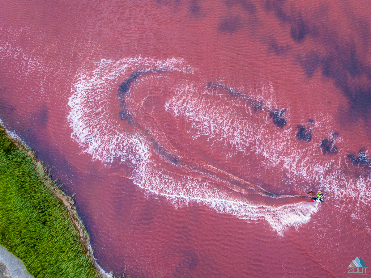 Kitesurfen roze meertje Wagejot Texel