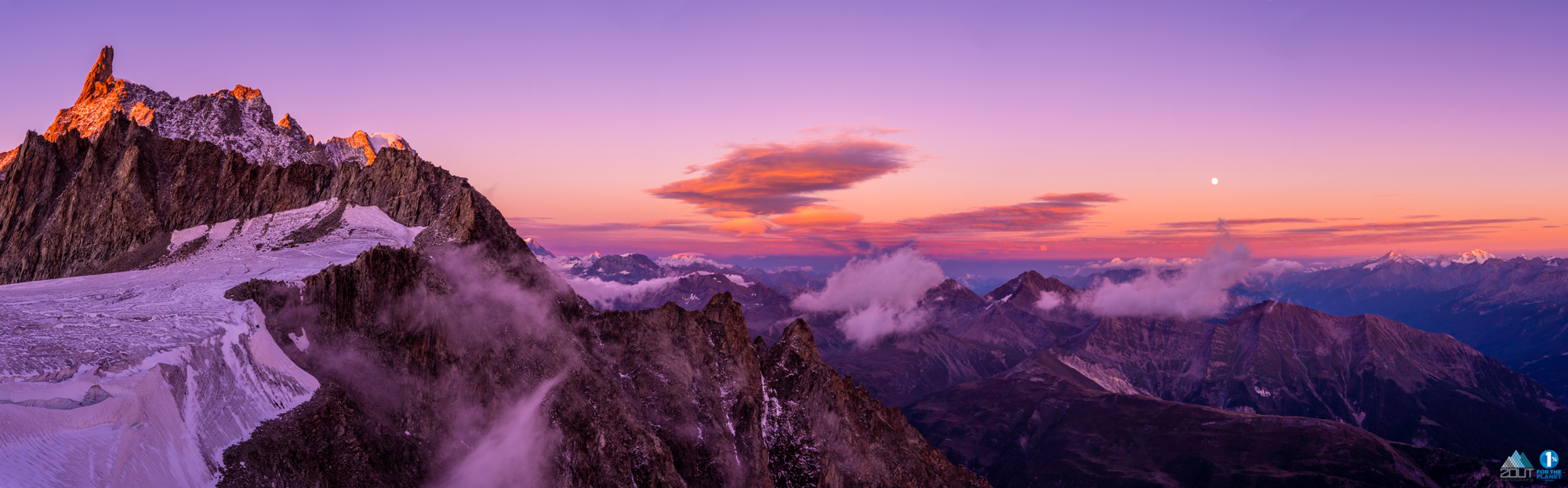 Sunset Alps Mt Blanc Bergbeklimmen foto