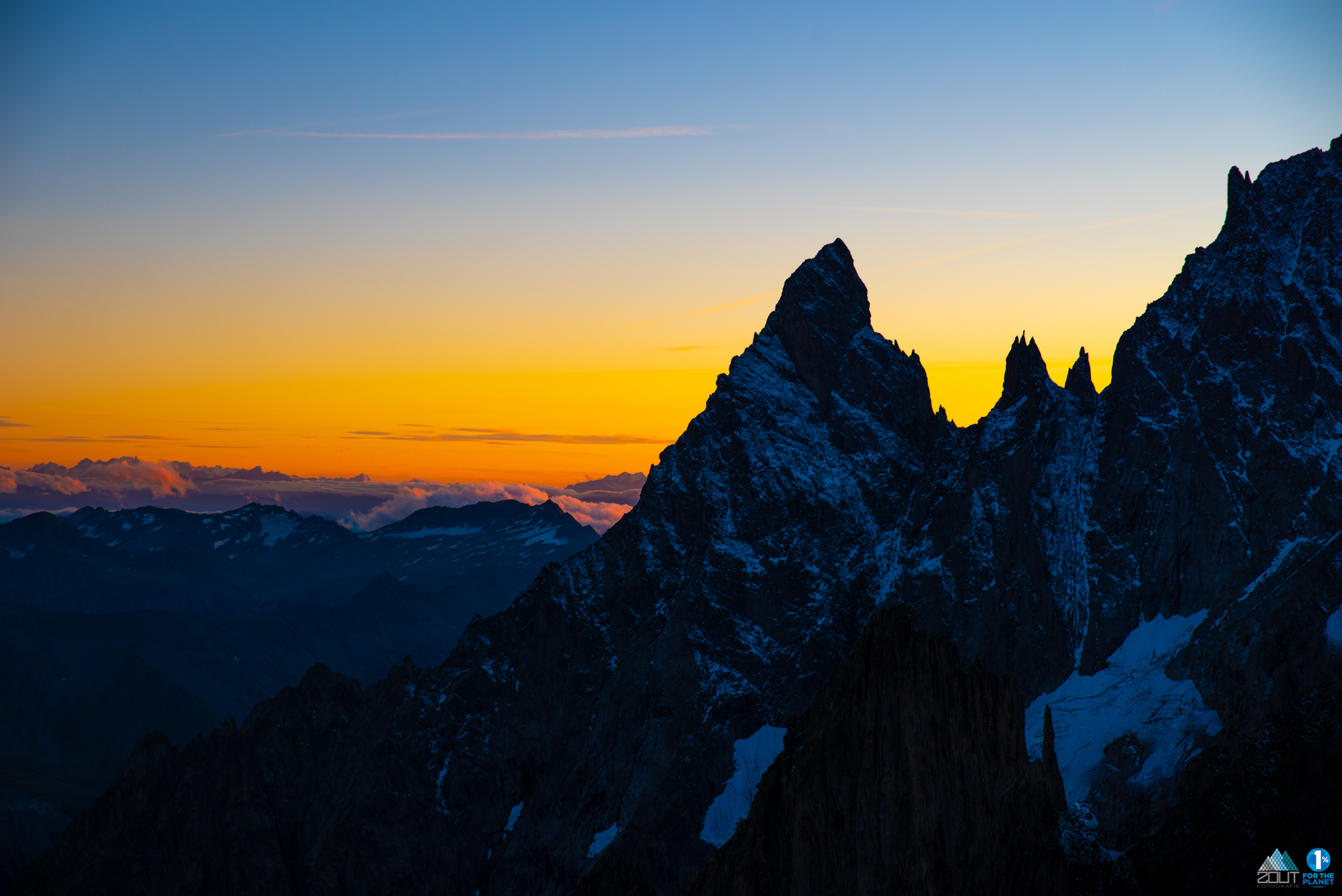 Sunset Alps Torino hut Italie Mt Blanc