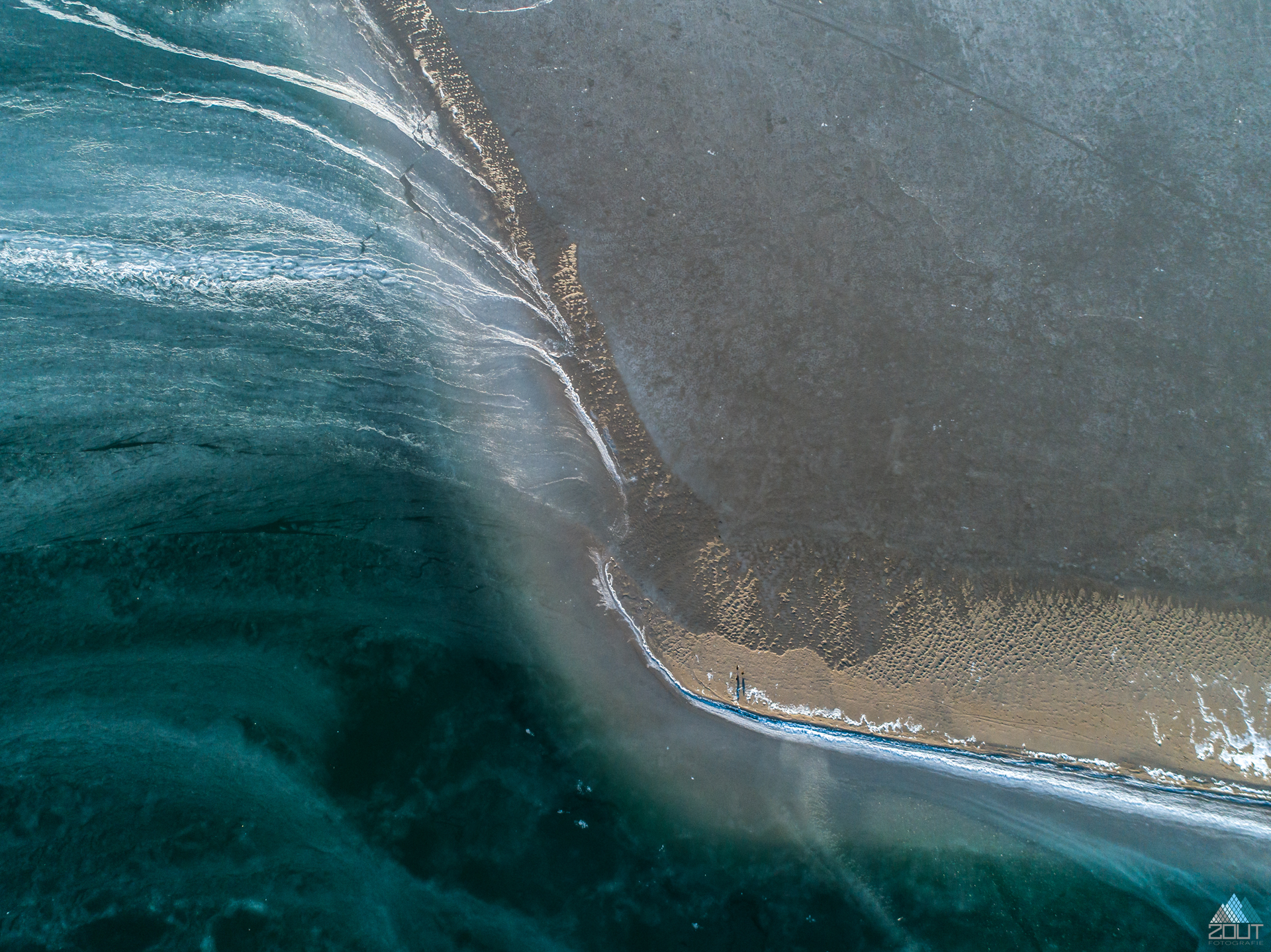 Zandmotor winter abstract Zout Fotografie