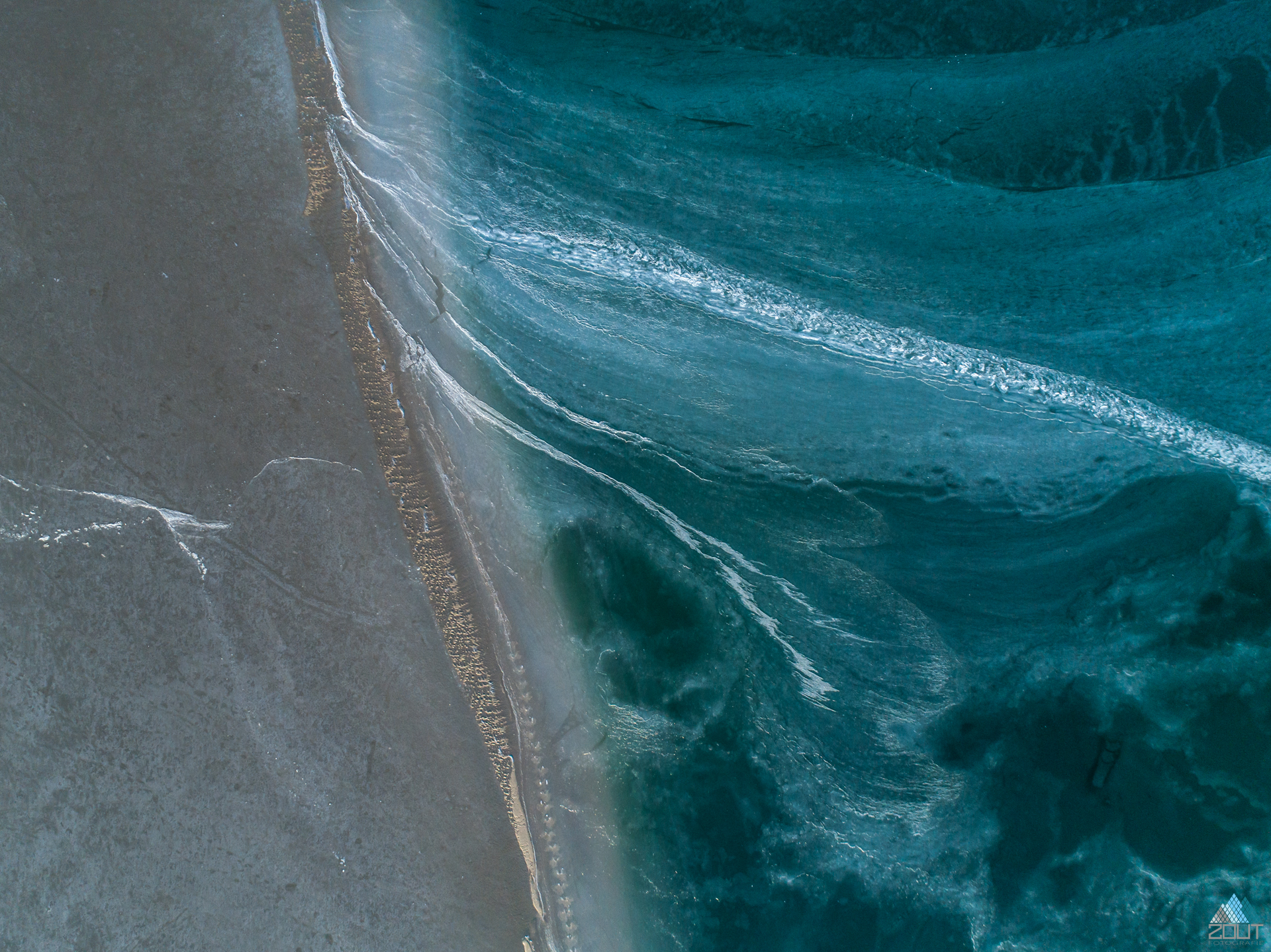 Zandmotor winter abstract Zout Fotografie