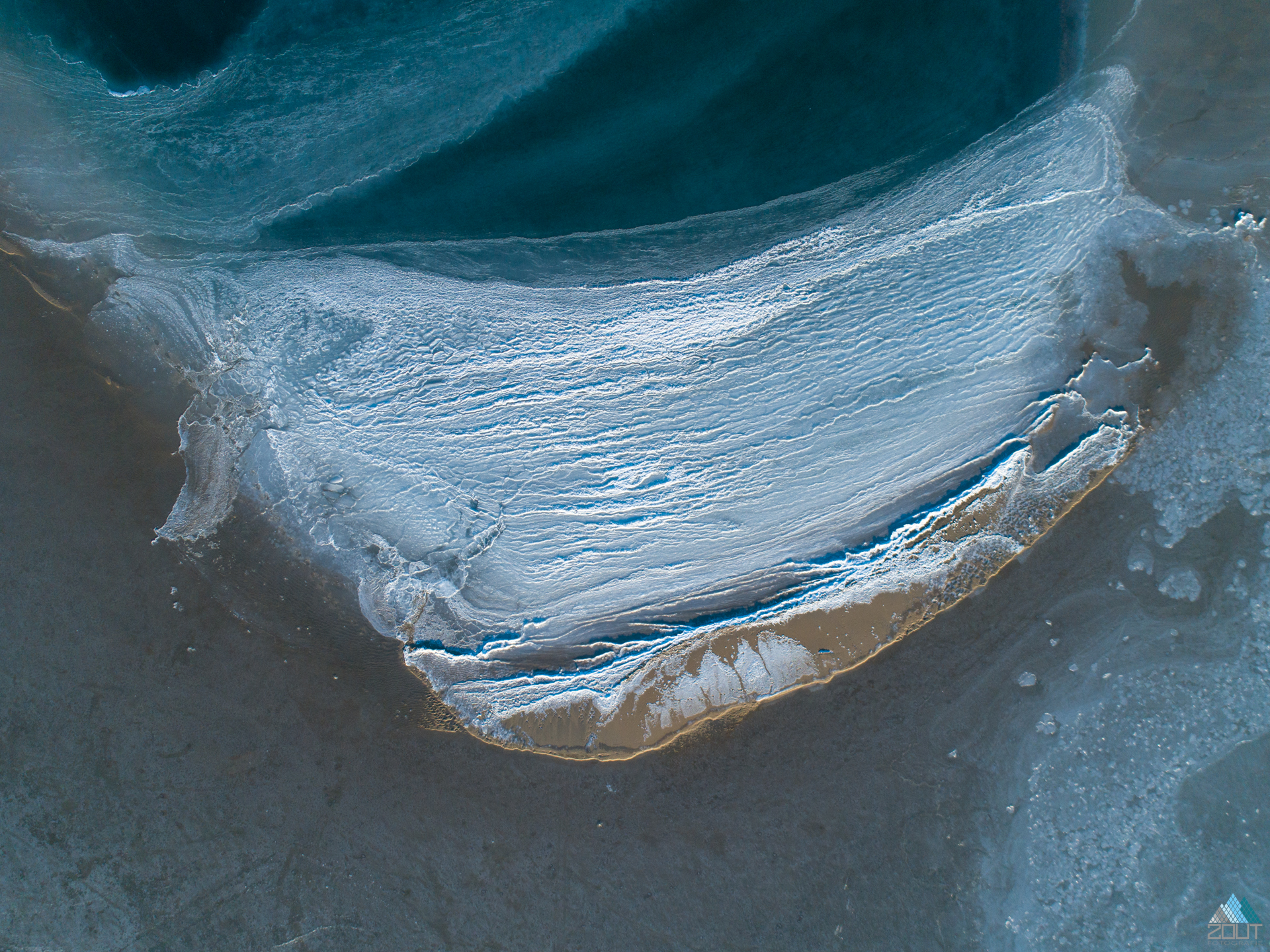 Zandmotor winter abstract Zout Fotografie