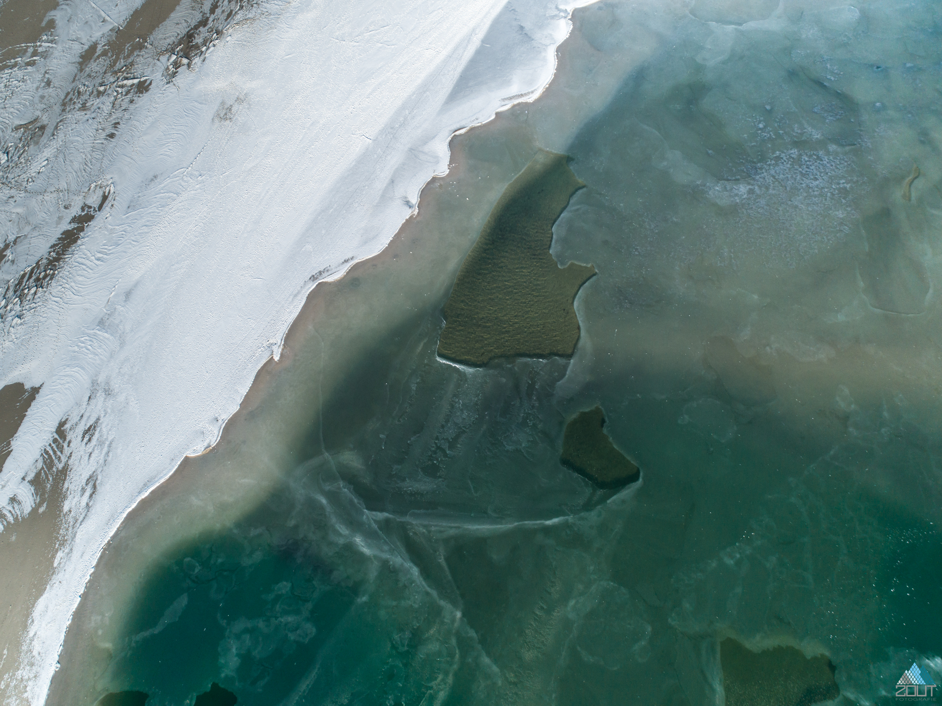 Zandmotor winter abstract Zout Fotografie